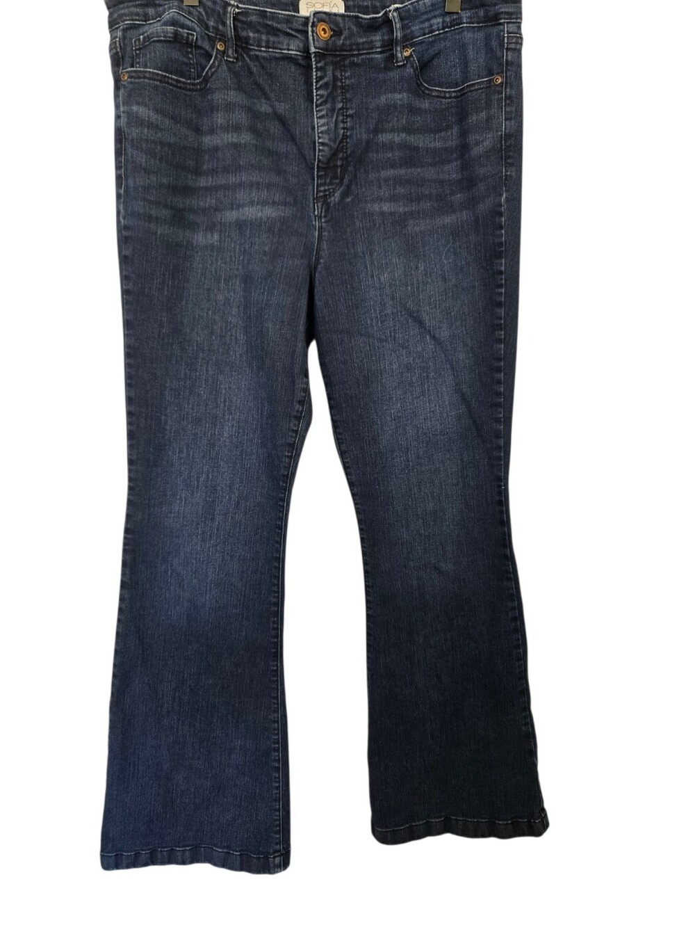 Sofia Jeans by Sofia Vergara Melisa Flare Jeans Women’s Size 16 Dark Wash Stretc - Picture 2 of 6